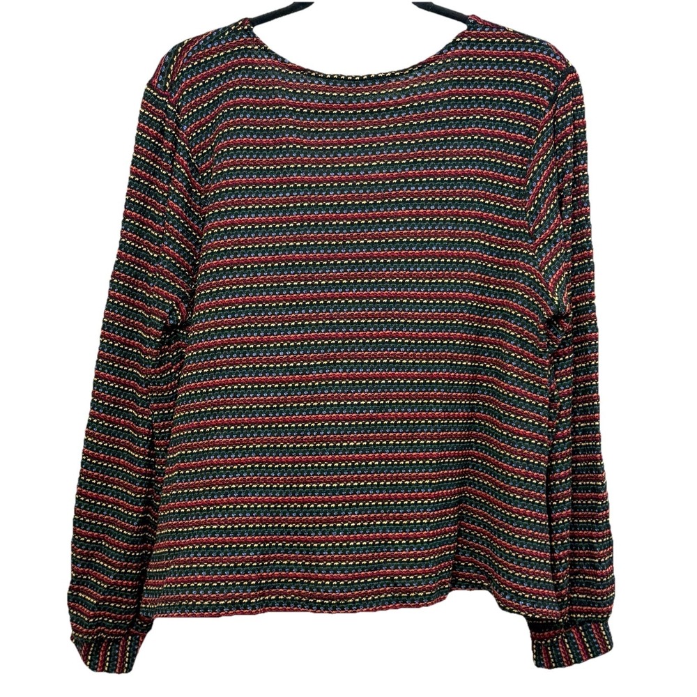 Anthropologie Eri‎ + Ali XL Multicolor Striped Knit Top Long Sleeve Relaxed Fit - Picture 5 of 15